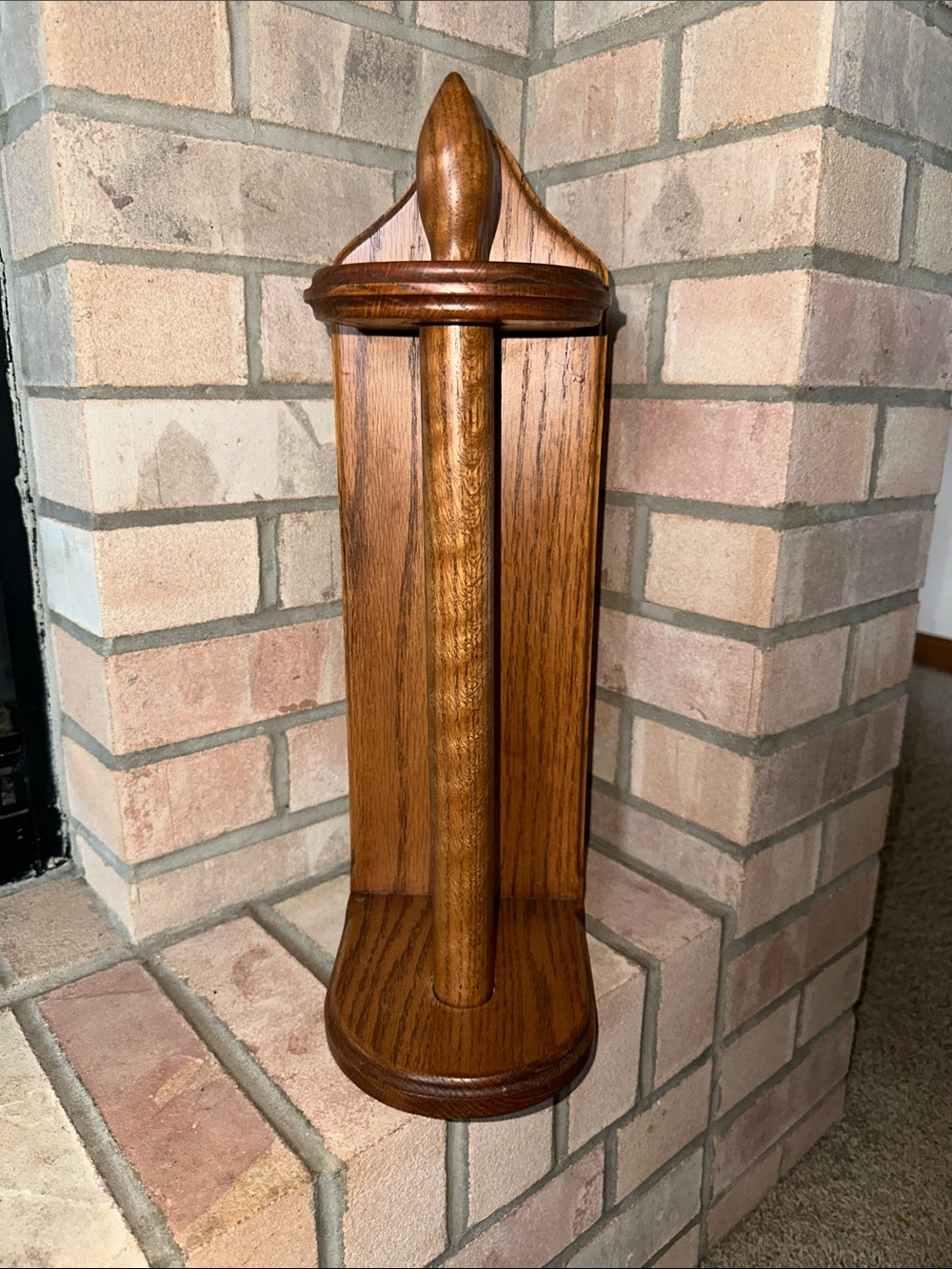 Wooden Vertical Paper Towel Holder - Medium Brown